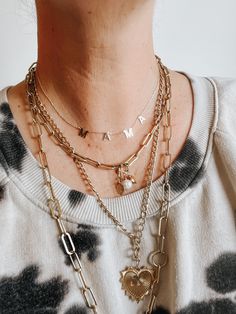 Solid gold MAMA necklace! all components made with solid 8k gold for a beautiful light gold that’s still affordable while truly being an heirloom piece! Mama Necklace, Beautiful Lights, Chain Lengths, Solid Gold, Chain, Gold