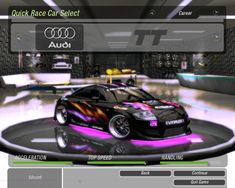 an image of a car racing game