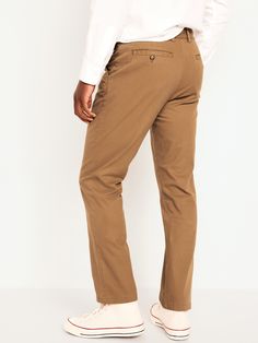 button front belt loops zip fly hip pockets back welt pockets straight thigh and leg hits below ankle model is approx.  6'1" and wears size 32w x 32lmachine wash according to the care instruction label spandex 2% cotton 98%