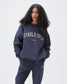 Adanola Sport Women's Oversized Sweatshirt - Midnight Blue | Adanola Adanola Hoodie, Teenage Clothing, Sport Sweater, Sport Logo, Women's Hoodies, Oversize Knit, The Navy, Blue Sweatshirt, Knit Sweatshirt