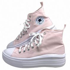 Converse Chuck Taylor Move Platform Canvas Pink Shoes Kid Women Sneakers A03629c Brand New With Box No Lid. 100% Authentic! Junior Size 4.5 = Women's Size 6.5 Junior Size 5.5 = Women's Size 7.5 Junior Size 7 = Women's Size 9 The Next Best Thing To Walking On A Literal Cloudthe All Star Move. An Ultra-Lightweight Platform Brings Bold Lift And Comfort To Your Look Without Weighing You Down. Because Let’s Face It, You’ve Got Things To Do. Durable Canvas Upper For That Classic Chucks Look And Feel O Trendy White Slip-on Platform Sneakers, Casual Pink High-top Sneakers With Vulcanized Sole, Pink Slip-on Platform Sneakers Casual, Pink Casual Slip-on Platform Sneakers, Casual Pink Slip-on Platform Sneakers, Trendy White Platform Sneakers With Vulcanized Sole, Comfortable High-top Platform Sneakers With White Sole, White Platform Lace-up Skate Shoes, Trendy High-top Canvas Shoes With Laces