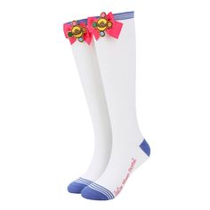 PRICES MAY VARY. Custom Design: Replicates Sailor Moon’s outfit with 3D pink bows, adding a unique and enchanting touch to your wardrobe Sock Size: Designed to fit sock size 9-11 and shoe size 5-10, providing a snug and comfortable fit Officially Licensed: Authentic Sailor Moon merchandise, ensuring high-quality and accurate depiction of the beloved series High-quality Materials: Made with 98% polyester and 2% spandex for durability, flexibility, and all-day comfort Machine Washable: Easy to car White Knee High Socks, Sailor Moon Outfit, Sailor Moon Merchandise, Sailor Moon Fashion, Sailor Moon S, Knee High Socks, Boot Socks, High Socks, Ankle Socks