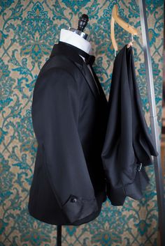 "The pricing on this listing is for a 3pc Handsewn Tux with the muslin fitting. We can make a similar tux in our Decadence '89 style with less handwork for a lower price. 1909 BESPOKE: These are our completely custom handmade suits. Each suit is crafted for an individual customer based on his tastes and lifestyle, and the price of the suit includes us spending 4 hours on designing your suit alone and sketching ideas. These suits are completely patterned, cut, and sewn here in our studio in Denve Fitted Tuxedo With Suit Collar For Evening, Wedding Double Breasted Fitted Suit With Pressed Crease, Wedding Double Breasted Suit With Pressed Crease, Bespoke Fitted Tuxedo For Black-tie Events, Black Tuxedo With Shawl Collar For Wedding, Black Shawl Collar Tuxedo For Wedding, Classic Fitted Blazer For Black-tie Events, Fitted Black Three-piece Suit For Evening, Classic Silk Blazer For Wedding