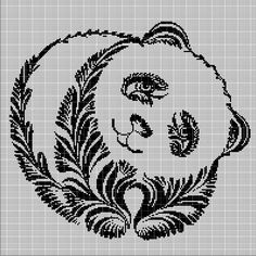 a black and white cross stitch pattern with leaves