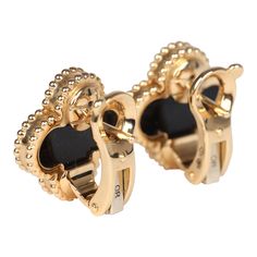 These Van Cleef & Arpels Vintage Alhambra earrings are in Onyx and 18K yellow gold with a clip back closure with detachable stem.Origin: FranceCondition: New and never wornAccompanied by: VCA green jewelry box, authenticity card, carebookMeasurements: .5" x .5" Motifs Vintage Alhambra Earrings, Alhambra Earrings, Authentic Vans, Hermes Birkin 25, Green Jewelry, Onyx Earrings, Birkin 25, Madison Avenue, Van Cleef Arpels