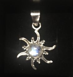 Sterling Silver Genuine Rainbow Moonstone Sun Pendant 3/4 | Etsy Rainbow Moonstone Necklace, Sun Pendant, Tiny Star, Pretty Jewelry, Cabochon Ring, Moonstone Necklace, February Birth Stone, May 21, Necklace Sterling Silver