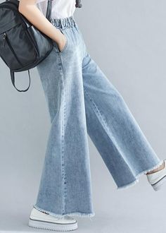 Women's Elastic Waist Wide Leg Pants Materials used:cotton blendedMeasurement:>L Waist elastic from 27 / 10.53to 86/ 33.54Hip 110cm / 42.9"length 98cm / 38.22">XL Waist elastic from 31 / 12.09to 90/ 35.1Hip 114cm / 44.46"length 99cm / 38.61">XXL Waist elastic from 35 / 13.65to 94/ 36.66Hip 118cm / 46.02"length 100cm / 39"We ship worldwide.Tracking numbers provided for all orders. Maxi Dresses Fall, Cute Dress Outfits, Casual Wear Dress, Womens Denim, Modest Wear, Easy Trendy Outfits, Elastic Waist Pants, Pantalon Large, Airport Outfit