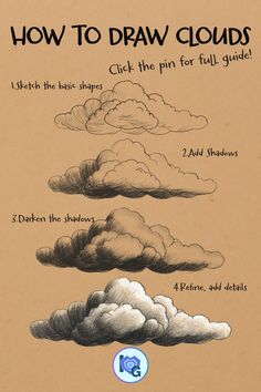 how to draw clouds for beginners with step by step instructions on how to draw clouds