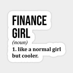 two stickers that say finance girl mom and i like a normal girl but cooler