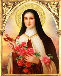 the immaculate mary with roses in her hand