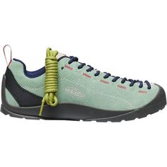 A casual shoe that looks like a climbing shoe with its tongue-to-toe lacing, the KEEN Jasper oozes mountain town-style and keeps our feet happy with plenty of cushioning and multi-surface traction. Green Leather Lace-up Walking Shoes, Low-top Hiking Boots With Laces For Walking, Green Lace-up Sneakers For Outdoor Activities, Casual Leather Lace-up Trail Running Shoes, Comfortable Low-top Green Walking Shoes, Green Sporty Hiking Boots With Vibram Sole, Sporty Green Hiking Boots With Vibram Sole, Casual Trail Running Shoes With Vibram Sole For Outdoor, Green Lace-up Trail Running Shoes For Outdoor Activities