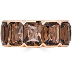 This stunning Pietra Eternity Band is a showstopper, designed to impress and stand the test of time. The centerpiece of this ring is an emerald cut Smokey Quartz, weighing in at an impressive 20 carats, set in warm and romantic 18K Rose Gold. The elongated shape of the stone enhances its sparkle and draws attention to its unique color, making it an ideal choice for those seeking a one-of-a-kind piece. Whether you're buying this ring for yourself or as a gift for someone special, the Pietra Etern Smokey Quartz Ring, Emerald Cut Eternity Band, Yellow Diamond Necklace, White Diamond Necklace, White Diamond Earrings, Yellow Diamond Rings, Diamond Jewelry Necklace, Classic Bracelets, Bridal Engagement Rings