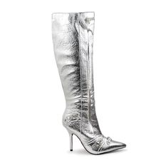 These stylish boots are the perfect addition to your wardrobe. Crafted from quality materials, they feature a knee high silhouette with elegant silver tone hardware for a luxe finish. They are perfect for the modern fashionista who wants to add a touch of class to their look. Size & Fit Heel height approx: 4" Boot height approx: 14.25" Boot entry circumference approx: 16.25" Calf circumference approx: 12" All measurements are made on a size 6. There may be a slight measurement variation based on Flower Heels, Francescas Dresses, Diamond Life, Stylish Boots, Pink Heels, Touch Of Class, Knee High Boots, High Boots, Knee High