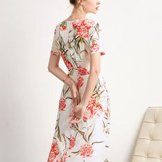 Elegant Silk V-neck Dress For Daywear, Elegant Short Sleeve Silk Day Dress, Elegant Short Sleeve Silk Dress For Daywear, Elegant A-line Maxi Dress In Rayon, Elegant Floral Print V-neck Chiffon Dress, Elegant V-neck Silk Dress For Daywear, Silk Midi Dress With Short Sleeves For Daywear, Elegant Mid-length Floral Print Dress, Elegant Midi Dress With Floral Print