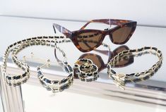 Chain Gold, Glasses Frames, Metal Chain, Cat Eye Sunglasses, Sunglasses, Chain, Gold, Black