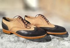 Spectator Shoes, Brown Shoes Men, Wingtip Shoes, Oxford Brogues, Trendy Mens Fashion, Oxford White, Oxford Shoes Men, Leather Oxford Shoes, Brogue Shoes