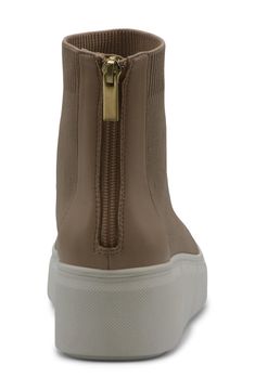 A well-cushioned footbed and stretchy knit upper bring lasting comfort to this fashion-forward sneaker kicked up on a textured platform wedge. 2" heel; 1" platform Back zip closure Cushioned footbed with arch support Textile upper/synthetic lining/rubber sole Imported High-top Synthetic Wedge Sneakers With Thick Bottom, Trendy Ankle-high Synthetic Wedge Sneakers, Casual Beige Synthetic Wedge Sneakers, Modern Platform Wedge Sneakers In Synthetic Material, Modern Synthetic Platform Wedge Sneakers, Ankle-high Synthetic Platform Sneakers With Cushioned Footbed, Modern Synthetic Wedge Sneakers With Textured Sole, Ankle-high Platform Sneakers With Cushioned Footbed, Ankle-high Cushioned Platform Sneakers