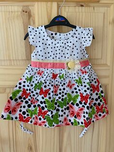 a cute cotton dress Baby Girls Dresses, Butterfly Dress, Cotton Dress, Cotton Dresses, 12 Months, United Kingdom, Girls Dresses