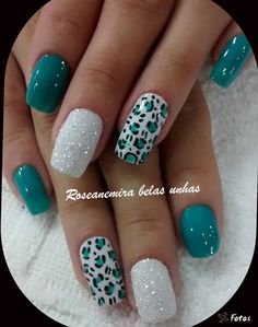 Early March Nails, Nail Ideas For Vegas, August Nails, Teal Nails, Nagellack Trends, Dip Nails