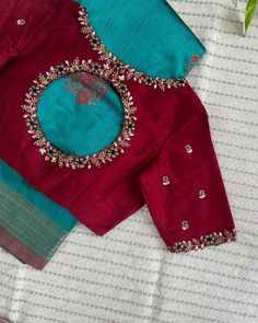 Basic Blouse Designs, Pink Blouse Designs, Embroidery Blouses, To Be Human, Kids Blouse Designs, New Saree Blouse Designs