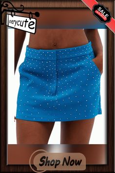 Blue Rhinestone Low Rise Mini Skirt with Pockets Low Rise Mini Skirt, Skirt With Pockets, Blue Rhinestones, Skirts With Pockets, Petticoat, Low Rise, Mini Skirt, Womens Bottoms, Mini Skirts