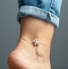 Sterling Silver Snowflake Anklet, Sterling Silver Ankle Bracelet, Good Luck Charm Jewelry, Snowflake Charm, Snowflakes Anklet Bracelet, Gold Snowflake Anklet, Foot Jewelry| Charm Anklet, Winter Bracelet Delicate and beautiful anklet with silver snowflake charm. Occasions: Christmas gifts, New year gifts, Wedding gift ideas, Girlfriend gift ideas, Last minute gift ideas, Bridal shower gift ideas, Birthday gift ideas, Teacher gift ideas, College gift ideas and Graduation gift ideas. PACKAGING: All Adjustable Jewelry For Holiday Gifts, Dainty White Anklet Suitable For Gift, Dainty White Anklets For Gift, Dainty White Anklets Perfect For Gifts, Dainty White Anklets As Gift, Snowflake-shaped Jewelry For Wedding And Christmas, Personalized Adjustable Anklets As Gift, Personalized Adjustable Anklet For Gift, Wanderlust Necklace