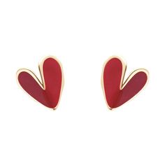 Upgrade your everyday jewelry collection with these earrings that feature a playful heart design. 1.33" W x 3.42" L 18k gold-plated copper / enamel Heart Earring, Everyday Jewelry, Heart Earrings, Heart Design, Jewelry Collection, 18k Gold, Gold Plate, Copper, Plating