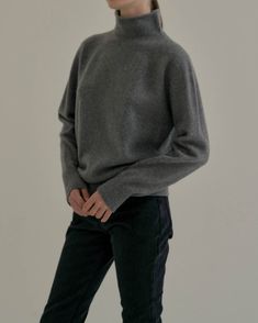 Relaxed, soft 100% wool mock turtleneck. Slouchy, and perfect alone or under blazers and coats. - Rolled mock turtleneck- Ribbed hem, and cuffs - Length 25", Bust 42", Sleeve 31"- 100% wool- Dry clean - Imported Mock Turtleneck, Wool Knit, Soft Wool, Turtle Neck, Dry Clean, Wool, Knitting, Grey, Fashion Tips