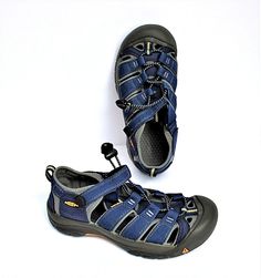 Blue Non-slip Sandals For Outdoor Activities, Blue Round Toe Sandals For Outdoor Activities, Blue Breathable Synthetic Sandals, Blue Open Toe Sport Sandals For Outdoor Activities, Blue Cushioned Sport Sandals For Hiking, Blue Breathable Open Toe Sandals, Blue Closed Toe Sandals For Outdoor, Blue Closed Toe Sandals For Outdoor Activities, Blue Waterproof Sandals With Round Toe