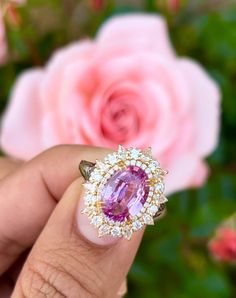 Pink Sapphire Ring, Sparkle Diamonds, Cluster Ring, Pink Sapphire, The Star, Pear Shaped, Sapphire Ring, Wedding Bands, Sapphire