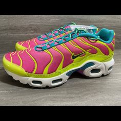 Brand New Pair Of Women’s “Watermelon” Air Max Plus Og Sneakers. This Colorway Is Absolutely Perfect For Summertime! These Are 100% Authentic And Exclusivehard To Find. Two Sizes Available: Sz 4y (Translates To Women’s 5.5) Sz 7y (Translates To Women’s 8.5) No Box. Pink Custom Sneakers For Light Sports, Pink Low-top Sneakers With Boost Midsole, Pink Custom Sneakers With Boost Midsole For Light Sports, Pink Custom Low-top Sneakers For Light Sports, Pink Low-top Custom Sneakers For Light Sports, Pink Custom Sneakers For Streetwear Athleisure, Pink Custom Sneakers For Streetwear, Pink Custom Sneakers With Boost Midsole, Pink Sporty Custom Sneakers For Light Sports