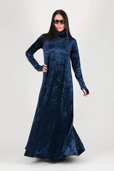 Turtleneck Velvet Dress is the perfect dress for special occasions. It features a loose fit with extra long sleeves and is made from gentle and soft velvet silk. Velvet Long Dress, Long Velvet Dress, Velvet Dress Long, Turtleneck Dress, Silk Dress Long, Extra Long Sleeves, Spring Summer Dress, Turtle Neck Dress, Winter Dresses