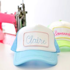 Customize this one size fits all foam trucker hat. Adjustable snap back closure. *Text placement will fit directly inside patch. Personalizer is not exact Trucker Hat Embroidery Ideas, Bach Trucker Hats, Trucker Hats Bachelorette, Customizable Trucker Hat, Preppy Trucker Hat, Vinyl Trucker Hats, Wedding Trucker Hats, Embroidered Trucker Hat, Embroidered Trucker Hats