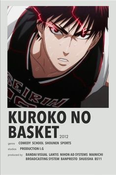 the poster for kuroko no basket shows an image of a man with red hair