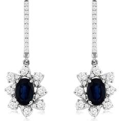 Royal 14K White Gold Sapphire & Diamond Earrings - Exquisite Radiance Timeless Marquise Earrings For Formal Events, Timeless Marquise Earrings For Formal Occasions, Elegant Marquise Diamond Earrings For Formal Occasions, Diamond Bridal Earrings With Gemstones For Formal Occasions, Timeless Gemstone Earrings For Formal Occasions, Formal Bridal Gemstone Drop Earrings, Formal Bridal Drop Earrings With Gemstones, Elegant Oval Diamond Earrings With 17 Jewels, Elegant Marquise Earrings For Formal Occasions