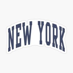 new york sticker with the word ny in blue on a white backgrund