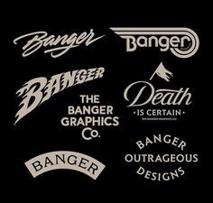 some type of stickers that are on a black background with the words danger, danger and