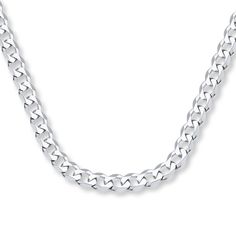 Stylish yet casual, this 20-inch curb chain for him lends a finishing touch to any outfit. Crafted of 14K white gold, the necklace secures with a lobster clasp. Male Accessories, Jewelry Beauty, Diamond Chain Necklace, Jewelry Education, Jewelry Advice, Mens Gold Jewelry, Curb Chain Necklace, Jared The Galleria Of Jewelry, Gold Chains For Men