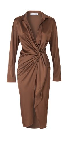 Formal Smart Casual, Brown Wrap Dress, Elegant White Dress, Desi Wedding Dresses, Chic Dress Classy, Cottagecore Outfits, Corporate Wear, Day At The Office, Modest Dresses Casual