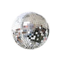 a silver disco ball on a white background