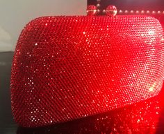 New Stunning Lipstick Red Austrian Crystal -Hard Shell Clutch Evening Clutch Handbag With detachable gold Shoulder Chain 7 1/2'' width x 4 1/2'' height Red Rhinestone Evening Bag For Formal Occasions, Luxury Red Clutch For Evening, Glamorous Red Clutch For Events, Formal Red Evening Bag With Rhinestones, Glamorous Red Bag For Formal Occasions, Glamorous Red Evening Clutch, Glamorous Red Formal Bag, Glamorous Red Clutch Evening Bag, Luxury Red Evening Bag For Formal Occasions