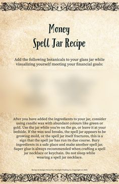 Productivity Spell Jar, Productivity Spell, Money Spell Jar, Happiness Spell, Fertility Spells, Book Of Shadows Grimoire, Witchcraft Herbs, Mental Health First Aid, Money Spell