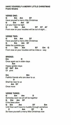 the christmas song is shown in black and white, with words written on it to spell out