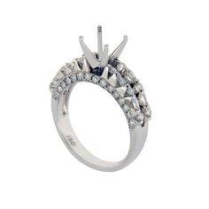 Luxo Jewelry 18k White Gold 0.76 Ct Diamonds Semi Mount Engagement Size 6.75 Ring Type: Ring Top: 6.50 Mm For 1 Ct Band Width: 2.3 Mm Metal: White Gold Metal Purity: 18k Hallmarks: 18k 750 Total Weight: 5.65 Gram Size: 6.75 Condition: New Stone Type: 0.76 Ct Diamonds Luxury Pear-shaped Diamond Ring With Pavé Setting, Pear-shaped Diamond Ring With Pave Setting, Luxury White Gold Pear-shaped Cluster Ring, Luxury Pear-shaped White Gold Cluster Ring, Pear-shaped Diamond Cluster Ring In White Gold, Pear-shaped Brilliant Cut Cluster Ring In White Gold, Pear-shaped Brilliant Cut Diamond Ring, White Gold Diamond Ring With Baguette Cut, Luxury Pear-shaped Diamond Ring With Prong Setting