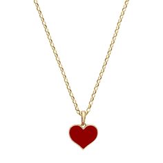 Discover the magic of love with this 9ct yellow gold red enamelled heart pendant — a timeless symbol of affection and devotion. Whether you indulge in a little self-love or gift it to a special someone, it's a versatile and meaningful treasure. Material 9ct Yellow Gold & Enamel Chain 9ct Yellow Gold, 18" Belcher Chain (other chains available separately) Variants 9ct Yellow Gold Plain with Diamond Personalized Red Heart Cut Necklace, Red Heart Pendant Necklace In 14k Gold, Red 14k Gold Heart Pendant Necklace, Red 14k Gold Necklace For Valentine's Day, Red Charms Necklace For Valentine's Day, Red Heart Charm Necklace For Her, Red 14k Gold Jewelry For Valentine's Day, Red Heart Pendant Necklace As Gift For Her, Red Heart Pendant Necklace With Charms