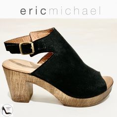 Eric Michael Clog Sandals Block Heel Black Leather Suede Women’s Shoes Mules Size 37 (6.5 - 7) New In Box Buckle Closure For An Adjustable Fit. Breathable Leather Lining. Generously Padded Footbed For All-Day Comfort. Wood-Like Midsole Sits Atop A Durable Polyurethane Outsole. Clogs For Women. Fashion Comfortable Shoes For Women. Comfortable Shoes For Women For Work. Wooden Clogs For Sale. Most Comfortable Shoes For Walking All Day. Cute Comfortable Sandals For Walking. Wooden Fashion Clogs. Com Comfortable Sandals For Walking, Shoes For Walking All Day, Women Comfortable Shoes, Sandals For Walking, Best Walking Sandals, Wooden Fashion, Women's Dress Shoes, Black Strappy Wedges, Brown Espadrilles