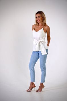 Who doesn't love a spaghetti strap tank top? It's a staple that every wardrobe needs. Maya top comes in black, white or pastel peach. Add it to your cart today and be sure this top will be worn again and again for many years ahead. It will compliment your many outfits. Or will become a stand out piece of its own when worn with the belt (sold together). The top area is lined with the same linen fabric to prevent being see-through. No bra required. 100% European Linen Spaghetti straps Sweetheart n Chic Cotton Camisole With Built-in Bra, Feminine V-neck Top With Adjustable Straps, Chic Camisole With Built-in Bra For Brunch, Fitted Camisole With Built-in Bra For Summer, Fitted White Top With Tank Straps, White Fitted Top With Tank Straps, Chic Tops With Built-in Bra And Tank Straps, Spaghetti Strap Tops With Built-in Bra For Day Out, Spring Cami Top With Built-in Bra