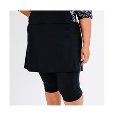 in stock Swim Skort, Long Windows, Beach Essentials, Swim Skirt, Fitted Skirt, Capri Leggings, Wide Waistband, Navy Color, Skirt Length