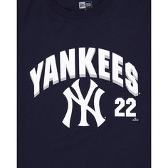 The New York Yankees Juan Soto Navy T-Shirt features a screen-printed Yankees logo and wordmark at the front with the player's name and number at the back.Fabric: 100% Cotton New Era Yankees, Juan Soto, Yankees Logo, Christmas Wishlist, New York Yankees, New Era, The Back, Screen Printing, New York