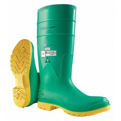 Rubber Boot, Shoe Style Knee, Toe Type Steel, Footwear Sole Pattern Ultragrip Sipe, Insulated No, Size 6, Footwear Width D, Men's, Boot Height 16 in, Metatarsal Guard No, Waterproof Yes, 1 Pair Color: Green.  Gender: male.  Age Group: adult. Rubber Work Boots, Steel Toe Boots, Rubber Boot, Rubber Boots, Safety Shoes, Personal Protective Equipment, Shoe Style, Work Boots, Boots Men